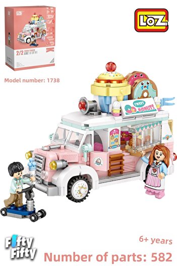 Vagonlife Loz Mini Block Series Food Truck/Food Truck -Lz1738 (582 Pieces) Toy Building Set