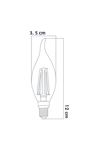 Heka Led Rustic E14 Bulb Curved Tip 6W 3000K Daylight Erd-83 Pack of 5