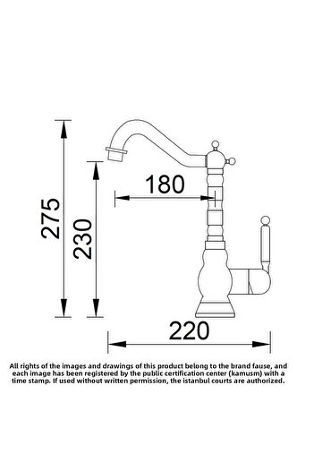 Fause Rustic Sink Faucet Vintage Gold Gold Kte100-g