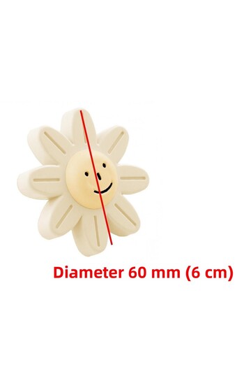Badem10 Plastic Daisy Cream 5 buc. Mâner de ușă dulap dulap camera copiilor Mobilier Mâner sertar bucătărie