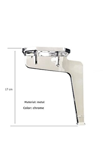 EYM Kaz LUX Mobila Picior Canapea Metal Crom 17 Cm