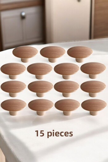 GLASWEN 15Pcs Bohemian Plastic Handle Walnut Cambered Button Furniture Kitchen Wardrobe Cabinet Drawer Handle Handles