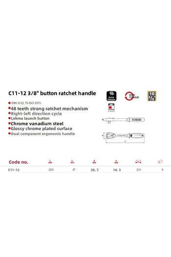CETA FORM Mâner cu clichet cu buton de 3/8” - C11-12