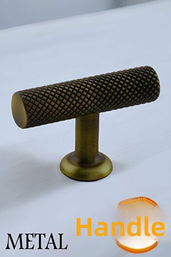 Badem10 Doruk Button Tumbled Antique Yellow Metal Furniture Kitchen Drawer Door Cabinet Cabinet Handles