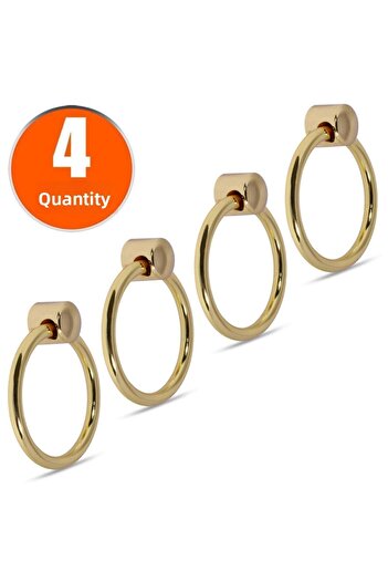 Badem10 Pendulum Cabinet Cabinet Handle Handles Handle Gold Metal Ring Handle (4 Pcs) Furniture Kitchen Drawer
