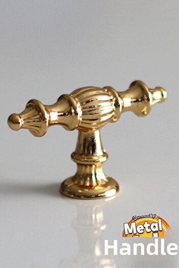 Badem10 Şehzade Gold Handle Gold Button Kitchen Drawer Doors