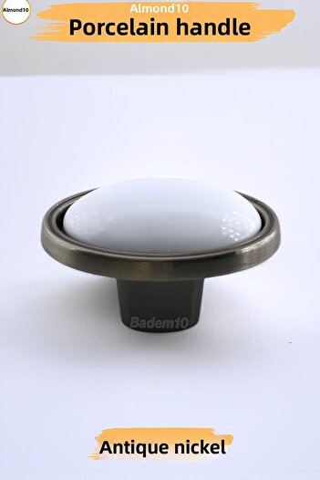 Badem10 Çoruh Porcelain Antique Nickel Handle Button Furniture Kitchen Drawer Cabinet Wardrobe Handle Handle Metal Handles