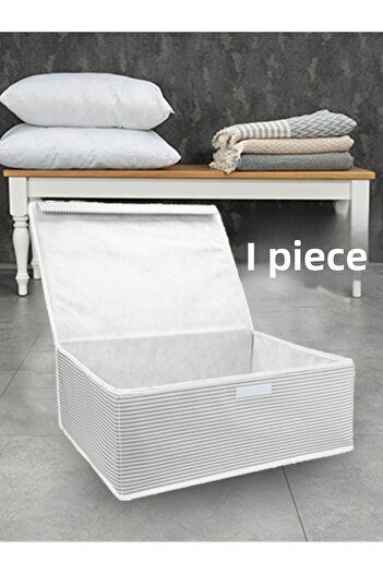 Pazar Kapısı Multi-Purpose Box Base Size Gray Striped 50X40X19 cm