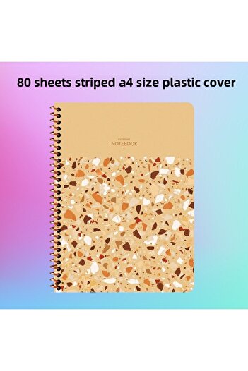 SEYFİKİRTASİYE STRIPED A4 80 SHEETS PLASTIC COVER WIRE NOTEBOOK LIBRA SNIP COLOR