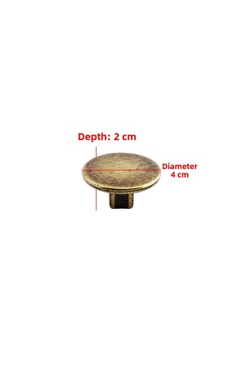 Badem10 Single Screw Flat Luxury Antique Yellow Button Metal Handle Drawer Furniture Kitchen Cabinet Cupboard Handle Handles