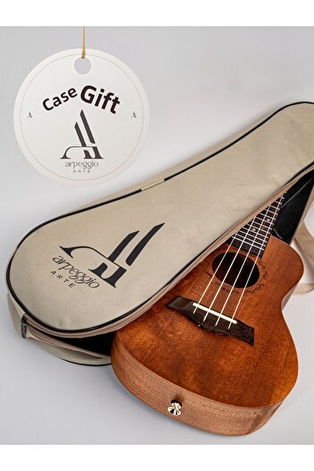arpeggio ARTE - Maun UK-01 | Mahogany Concert Ukulele – Professional Ukulele - with Case, 3 Picks, and Pick Box as a Gift