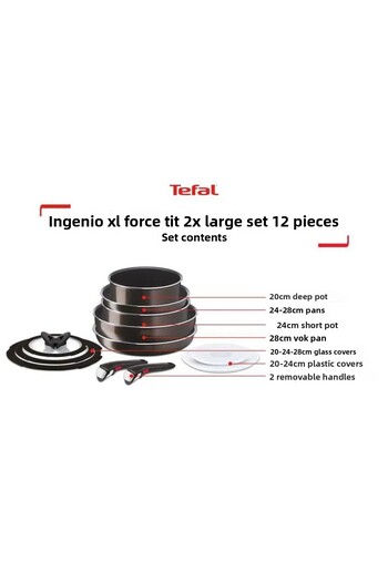 TEFAL Ingenio XL Force Titanium 2X Large Set 12 Pieces