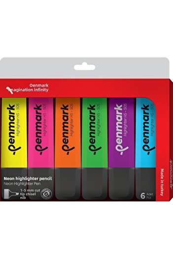 STOREMAX قلم تحديد من سن شوب، 6 قطع، ألوان مختلطة، نيون 467437