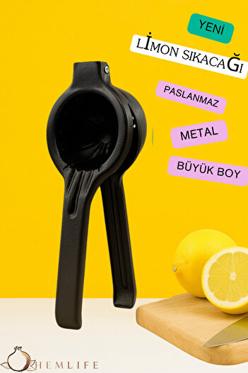 hemlife Metal Casting, Stainless, Lemon and Citrus Juicer Black