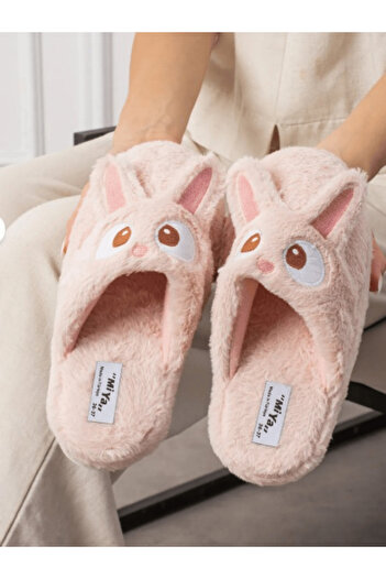 Slipcat Women's Rabbit Figured Silent Sole Plush House Slippers