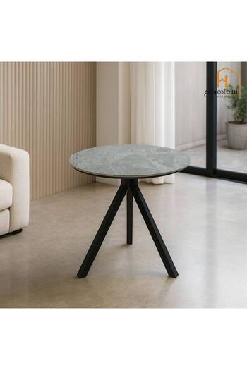 Al Saada Home Single Service Table - Ceramic - Gray - 80*80*75