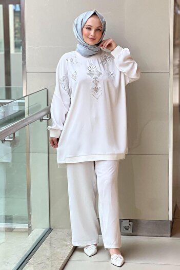 Ghisa Baguette Stone Ribbed Trousers Suit