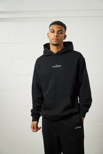 The Champ Clothing Σετ φόρμας με κουκούλα Unisex Oversize Medium TheChamp με στάμπα μαύρο – Βαμβακερό Jogger & Φούτερ