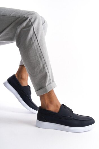 Mubiano Ανδρικό Loafer με κορδόνια MBRGN104-LCV Navy Blue Nubuck
