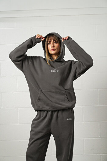 The Champ Clothing Σετ φόρμας με κουκούλα Unisex Oversize Medium TheChamp Printed Smoked – Βαμβακερό Jogger & Φούτερ
