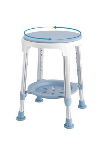 SENEX Rotating shower chair with adjustable height and storage support, anti-slip feet, for seniors and pe