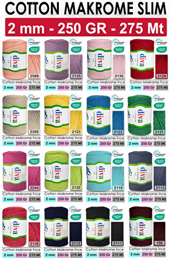 Diva İplik Diva Cotton Makrome Ince 2101 Beyaz