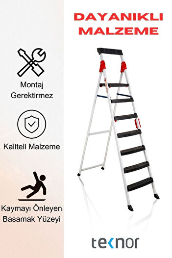 Teknor Extreme Plastik 6+1 Basamaklı Metal Merdiven