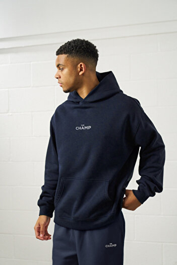 The Champ Clothing Σετ φόρμας με κουκούλα Unisex Oversize Medium TheChamp με στάμπα Navy Blue – Jogger & Sweatshirt