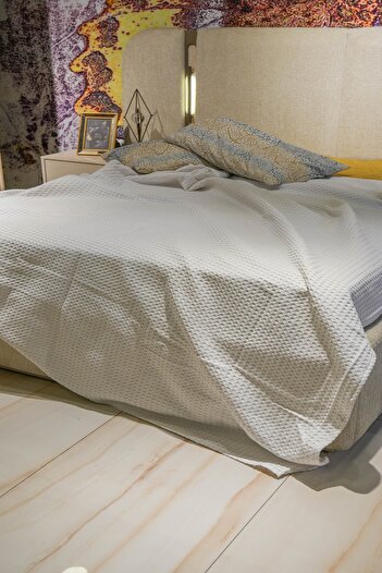 Muteks Premium White 100% Cotton Double Summer Pike - Anti-Sweat Fabric, 240x200cm