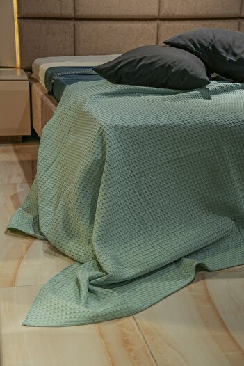 Muteks Premium 100% Cotton Single Summer Pike - Anti-Sweat Fabric, 160X240CM NILE GREEN