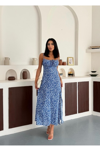 REELMODA ROCHIE DE VARĂ DIN BUMBAC CU ȘANȚURI CUȘANȚURI