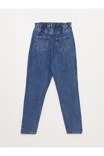 LC Waikiki Elastic Waist Ripped Detailed Girl's Jean Trousers