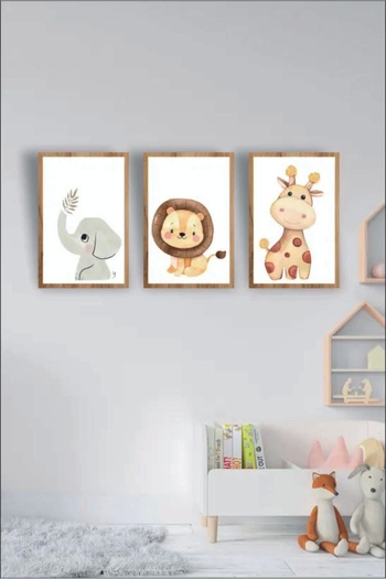 RET Dizayn Cameră pentru copii Safari Decorativ Retro MDF Masă (cu aspect de cadru)