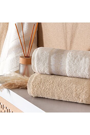 Taç Nova Pure Cotton Ekru Хамам набір - Kum Rengi