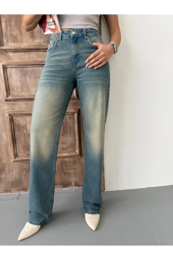 XBELLA DENİM Women's Straight High Waist Pipe Leg Jeans