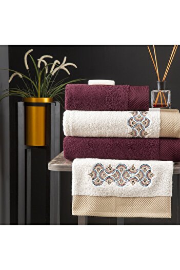 Taç Σετ οικογενειακής ρόμπας Nobel Cotton Beige