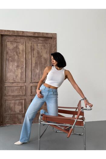 XBELLA DENİM Women's Straight High Waist Pipe Leg Jeans
