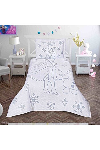 Taç Disney Frozen Snow Flower Licensed Jacquard Bedspread