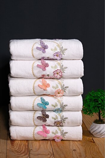 asev tekstil 50X90 cm Set of 6 Dowry Hand Towels |   Face Towel Set