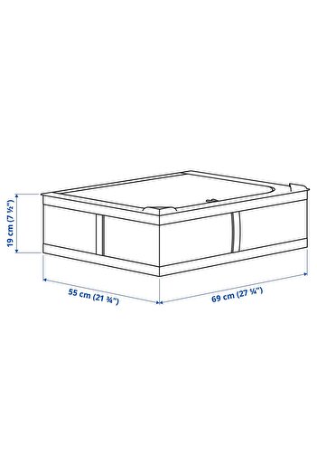 IKEA Katlanabilir Saklama Kutusu Hurç Ölçü 69x55x19 Cm MeridyenDukkan Gri-Düzenleme Kutusu
