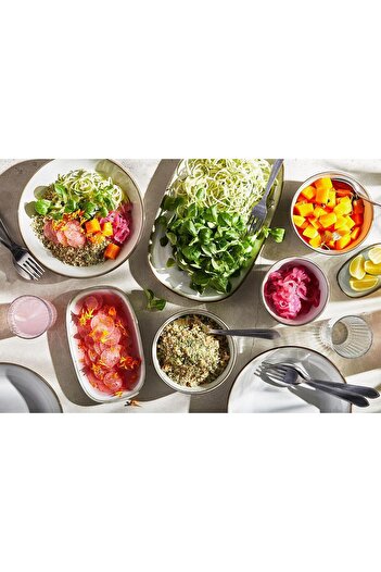 IKEA Gladelig Servis-Sunum Tabak Seti, MeridyenDukkan Gri Renk 31x19 cm, 4 Adet Kumlu Sır Yüzey