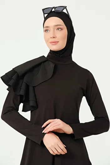 ALFASA Seri̇na Volan Sleeved Tetture Swimsuit