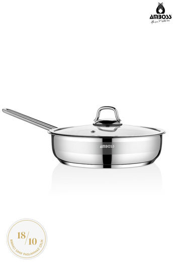 Amboss Saphire Stainless Steel 24cm Glass Lid Steel Pan