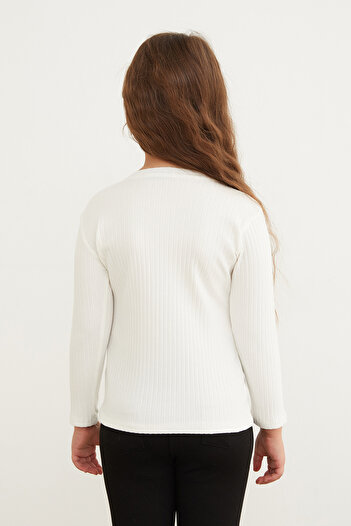 Fulla Moda Ribbed Girl's Bodysuit - Crew Neck