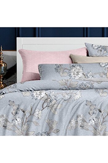 Favourite Vivert Light Blue Multicolor Print Duvet Set King, Double 6 Piece Set