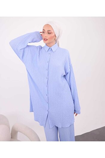 ALMİNA Bubble Fabric Pants Tunic Set