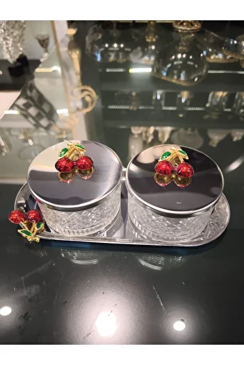 P&ORA PREMIUM KITCHEN PRODUCTS P&Ora Cherry 2-Piece Tray Snack Bowl for Breakfast