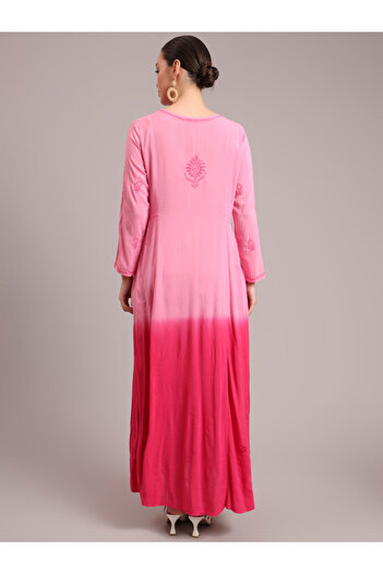 alaya Hand Embroidered Chikankari Modal Ombre Jalabiya-AL4018