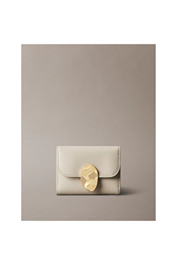 Calvin Klein Ck Lv04f1062g Stone Lock Slouchy Lthr Trıfold Kadın Cüzdan