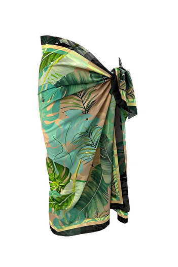 tarzınısec Women's Pareo – Botanical Garden Patterned Summer Beach Cover |   150X95Cm